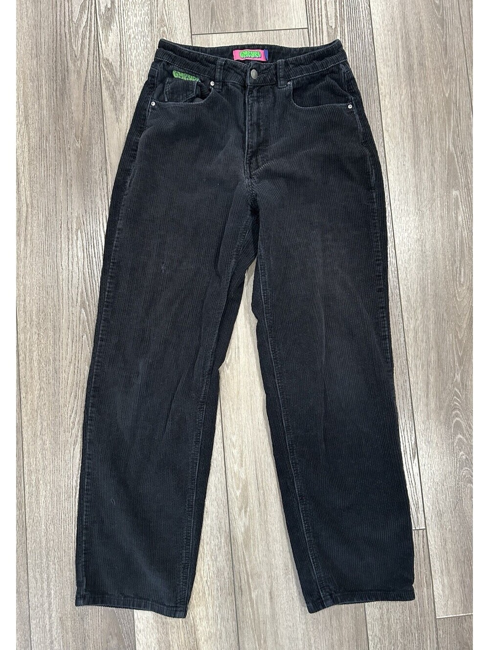 EMPYRE Pants Womens Juniors 4 Straight Leg Zip Corduroy Black